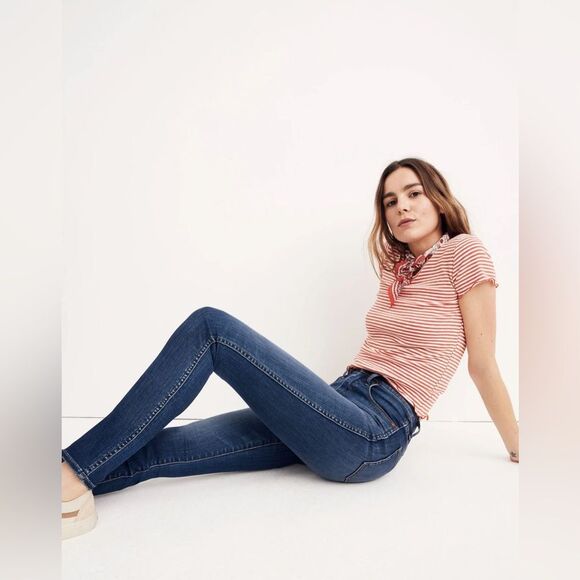 Madewell Tall I0" High-Rise Skinny Jeans in Danny Wash: TENCELT™ 27 Tall - Picture 2 of 14